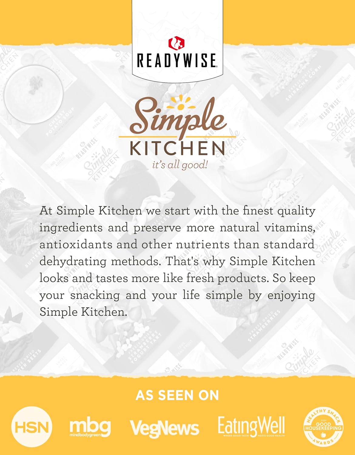 ReadyWise Simple Kitchen – Mezcla de sopa, fideos de pollo con sabor a pollo, 8 porciones, paquete de 6