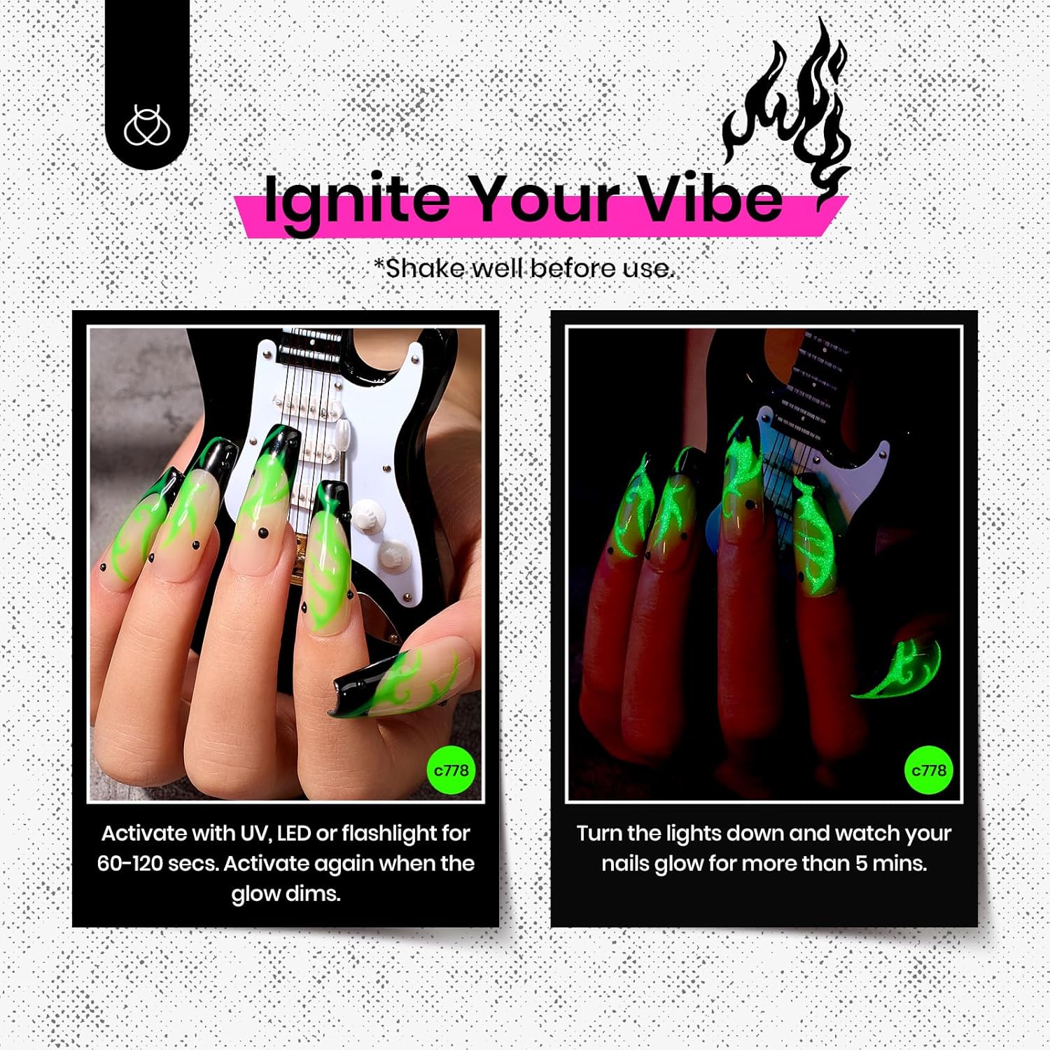 Beetles – Esmalte de uñas de gel de 6 colores, colección de hechizos de brujas con forro, calcomanías de uñas de gel y anillos brillantes, morado,