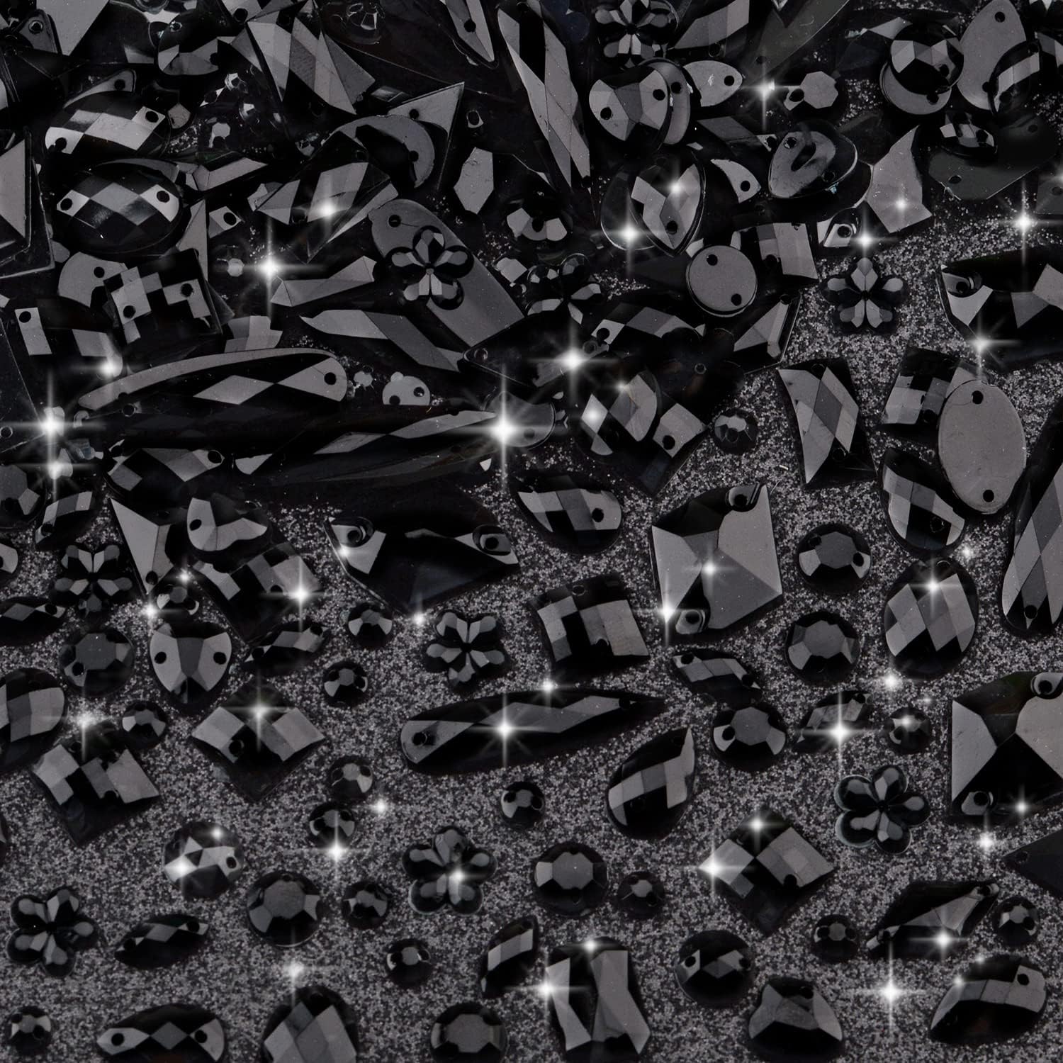Umillars 500 piezas de diamantes de imitación acrílicos mixtos para coser en la parte posterior plana, gemas acrílicas de cristal para manualidades,