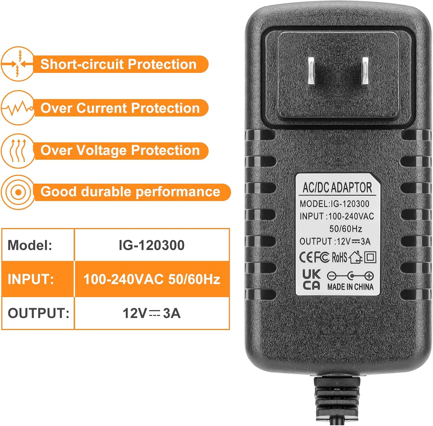 Crazepony Adaptador de corriente de CA a CC 12V 3A XT60 enchufe para RC LiPo cargador de batería cargador de equilibrio como cargador UP-S6