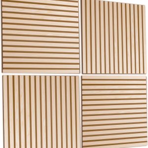Acústico de madera, paneles de chapa de pared de madera, 24 x 24 pulgadas cada uno, paneles insonorizados, decoración de absorción de sonido Acústico de madera, paneles de chapa de pared de madera, 24 x 24 pulgadas cada uno, paneles insonorizados, decoración de absorción de sonido