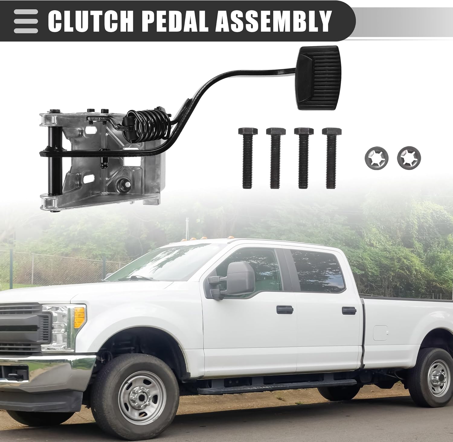 Motoforti Conjunto de pedal de embrague, para Ford F250 F350 F450 F550 1999 2000 2001 2002 2003, metal, tono plateado, 1 juego