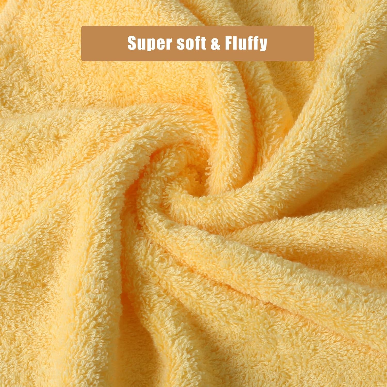 SEMAXE – Toalla de mano 100% algodón, toalla suave y altamente absorbente, calidad de hotel y spa, 16 x 27 pulgadas, 1 toalla de mano amarilla
