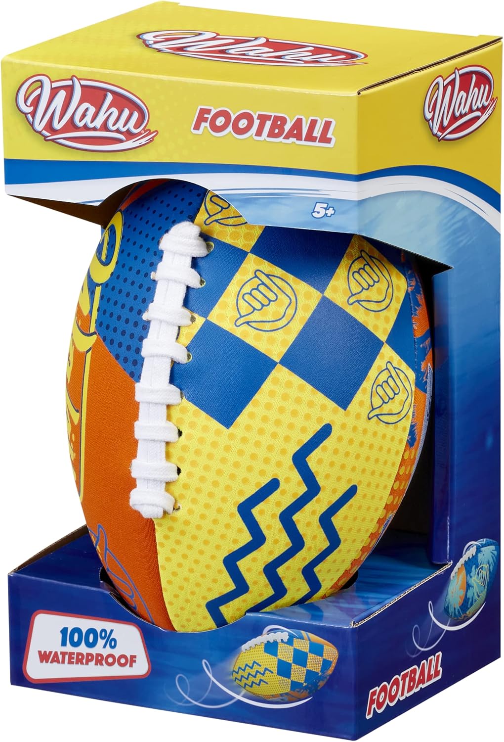 WAHU Fútbol naranja  100% impermeable con cordones reales para jugar dentro y fuera del agua, medio