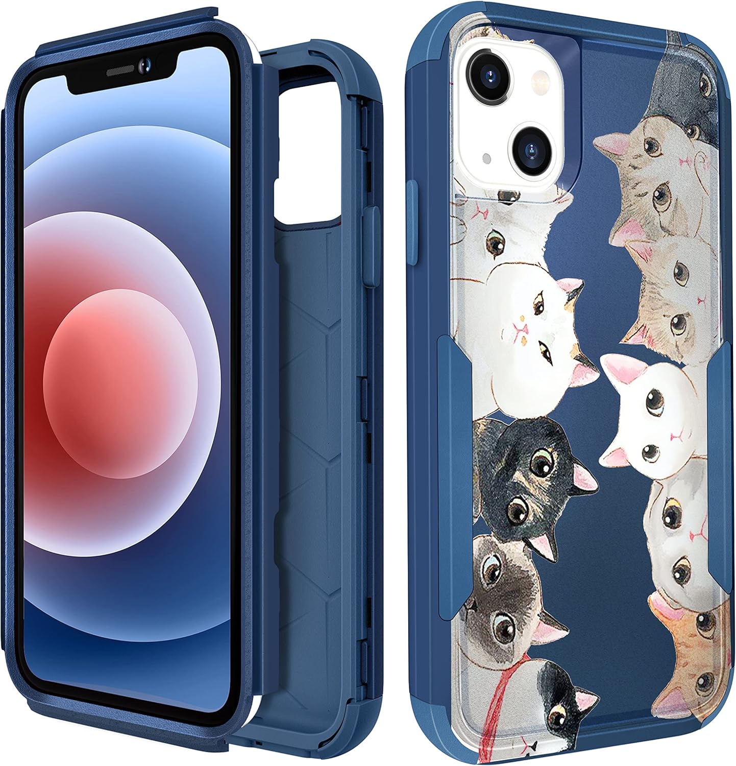 Funda para Apple iPhone 13 para mujer, linda funda de teléfono para niñas, diseño único femenino estético para adolescentes, kawaii, gato,