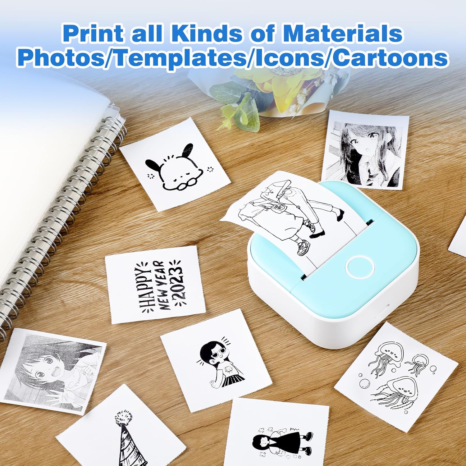 Papel térmico blanco, T02, papel térmico blanco no adhesivo, para notas de estudio, textos fotográficos de diario, compatible con T02M02XM02L,