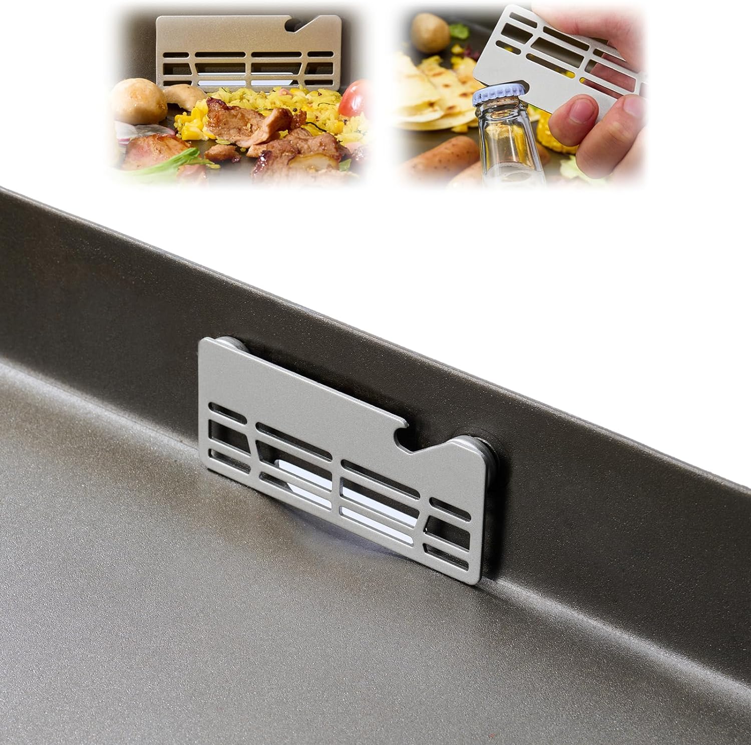 Puerta de grasa para parrillas Blackstone, malla de alimentos que bloquea la comida de caer en la trampa de grasa, accesorios de plancha compatibles