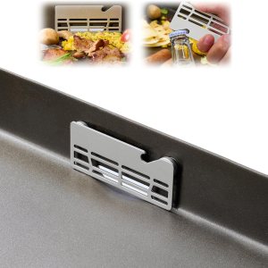 Puerta de grasa para parrillas Blackstone, malla de alimentos que bloquea la comida de caer en la trampa de grasa, accesorios de plancha compatibles Puerta de grasa para parrillas Blackstone, malla de alimentos que bloquea la comida de caer en la trampa de grasa, accesorios de plancha compatibles