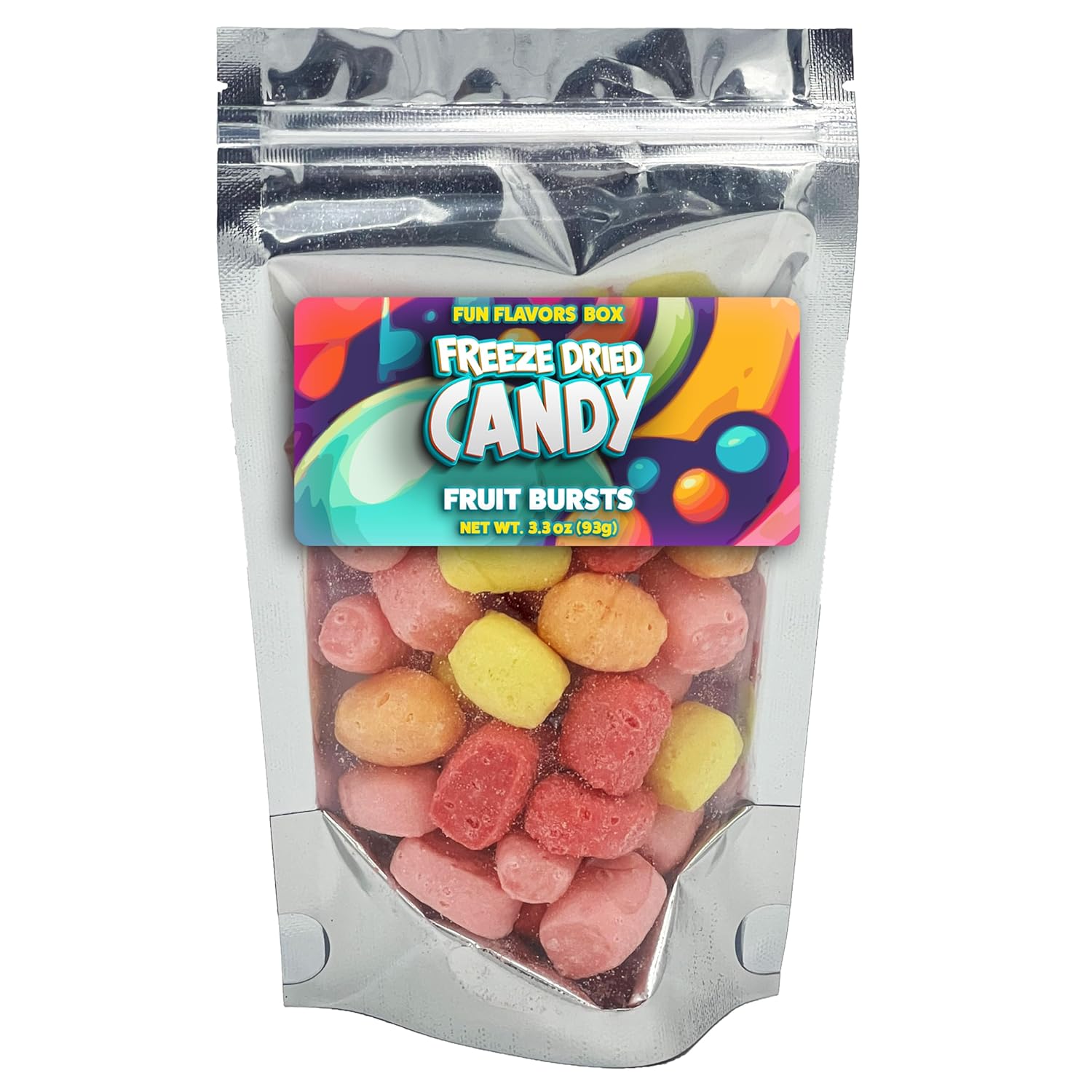 Paquete variado de ráfagas de frutas de caramelo liofilizadas  Snack crujiente  Idea de regalo para fiesta temática espacial, 3.3 onzas