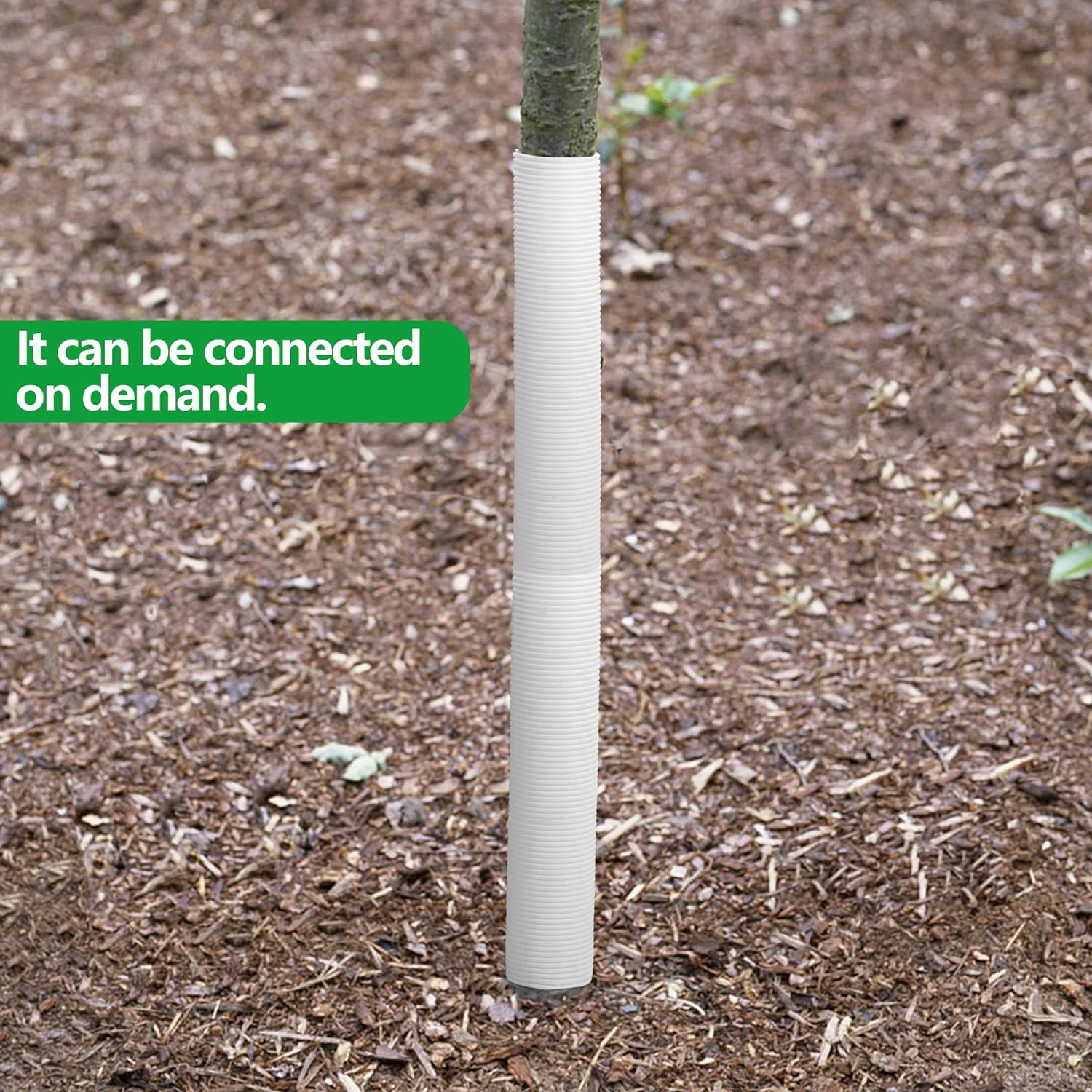 6 protectores de árbol corrugado, diámetro de 1.96 pulgadas, protectores de tronco de árbol de PP, protectores de tubo protector de corteza de árbol