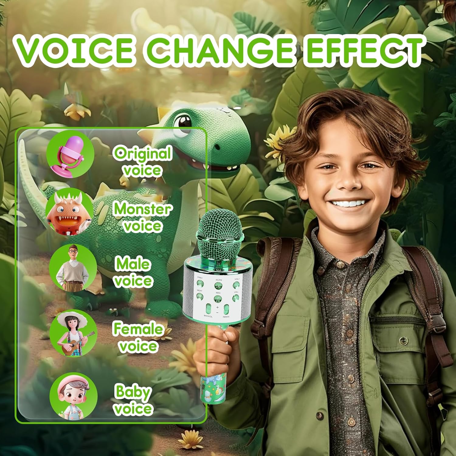 Niskite Micrófono de juguetes para niños pequeños micrófono para niños con dinosaurio – Popular juguetes para niños de 2 3 4 5 6 7 8 años de edad,