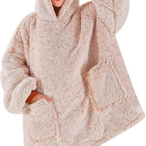 greenoak Manta con capucha de sherpa de gran tamaño, manta acogedora y cálida de felpa greenoak Manta con capucha de sherpa de gran tamaño, manta acogedora y cálida de felpa