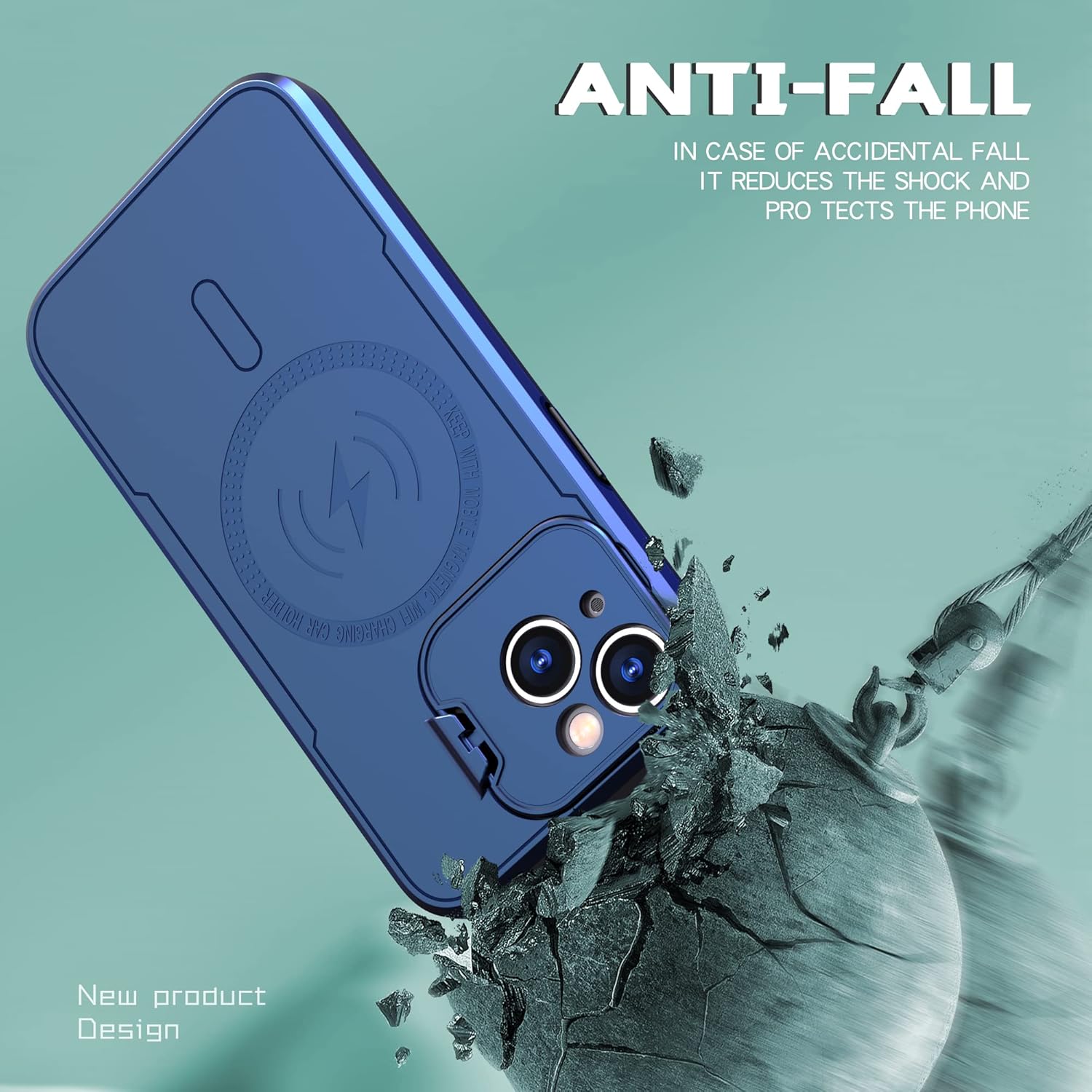 Asuwish Funda para iPhone 15 Plus de 6.7 pulgadas con protector de pantalla de vidrio templado Magsafe y soporte delgado, funda para celular