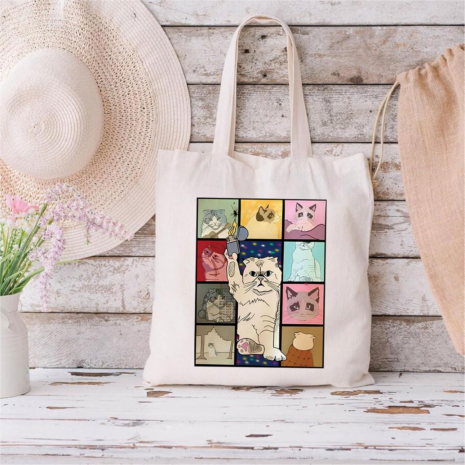 TOBGBE Bolsa de lona de viaje estética de música para cantante, cubierta de álbum, mercancía de regalo para los amantes de la música, Blanco sucio