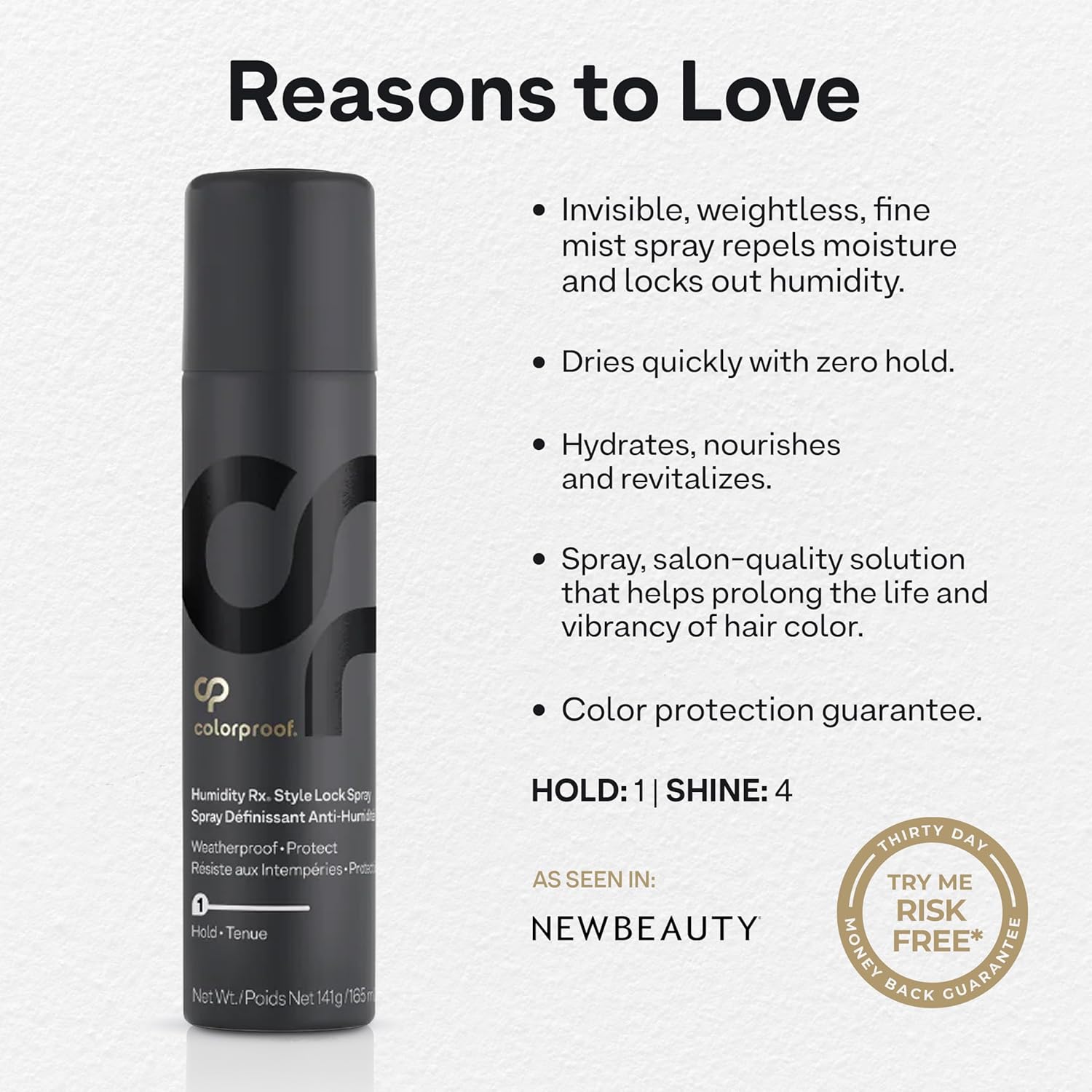 Colorproof Humidity Rx Style Lock Spray para el cabello, 5 onzas líquidas, laca para el cabello sin sulfato con aroma a madera de coco