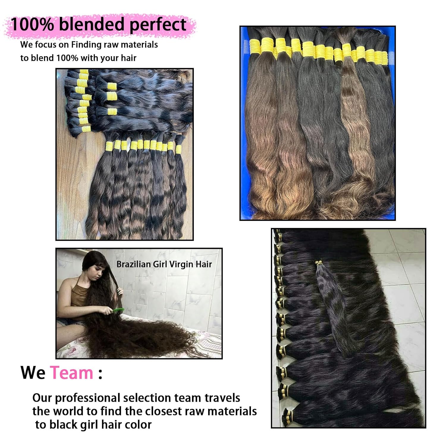 Yahmgc Paquetes individuales de cabello ondulado 12A, 100% mezclado, perfecto de 12 pulgadas, paquetes de cabello humano virgen brasileño, paquetes