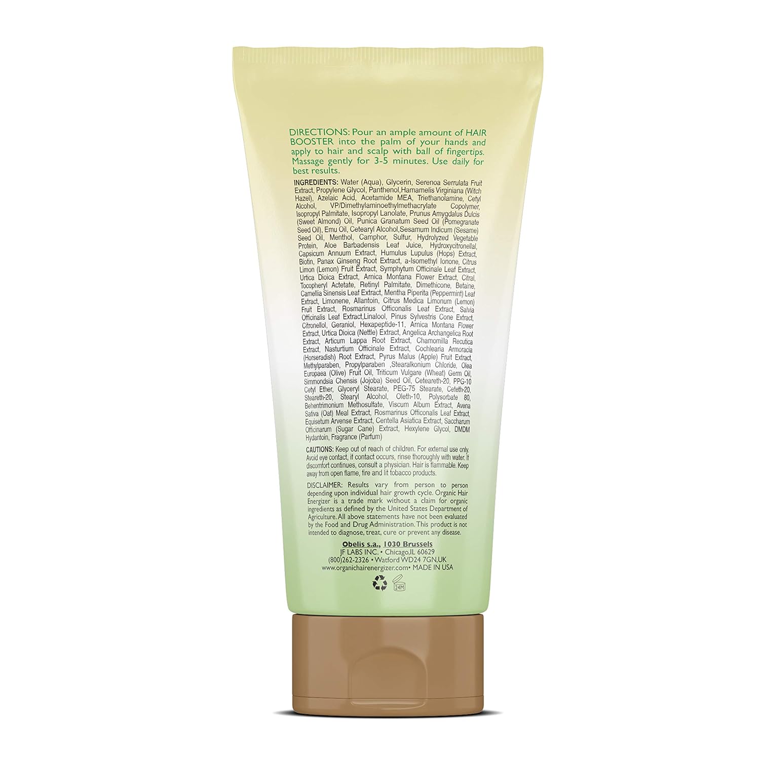 Organic Hair Energizer Pro Vitamin-B5 – Potenciador del crecimiento del cabello, 6 onzas líquidas (paquete de 4) bloqueador de DHT, sin sulfatos y