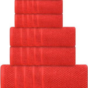 Juego de toallas de baño, 100% algodón, 2 toallas de baño, 2 toallas de mano y 4 toallas pequeñas, de secado rápido, absorbentes, suaves, de felpa, Juego de toallas de baño, 100% algodón, 2 toallas de baño, 2 toallas de mano y 4 toallas pequeñas, de secado rápido, absorbentes, suaves, de felpa,