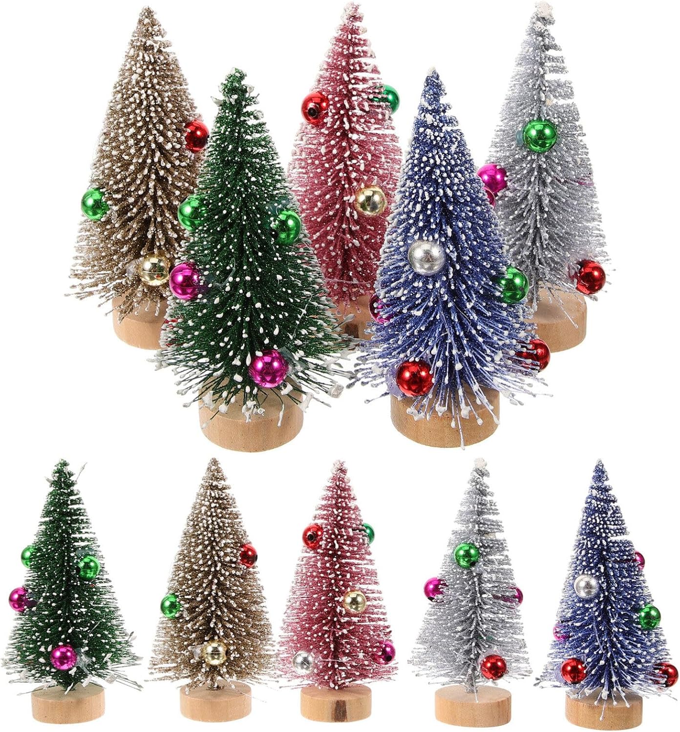 EXCEART 12 piezas de decoración del hogar árboles de Navidad en miniatura, suministros de Navidad, mini árbol de fiesta, decoración de escena,