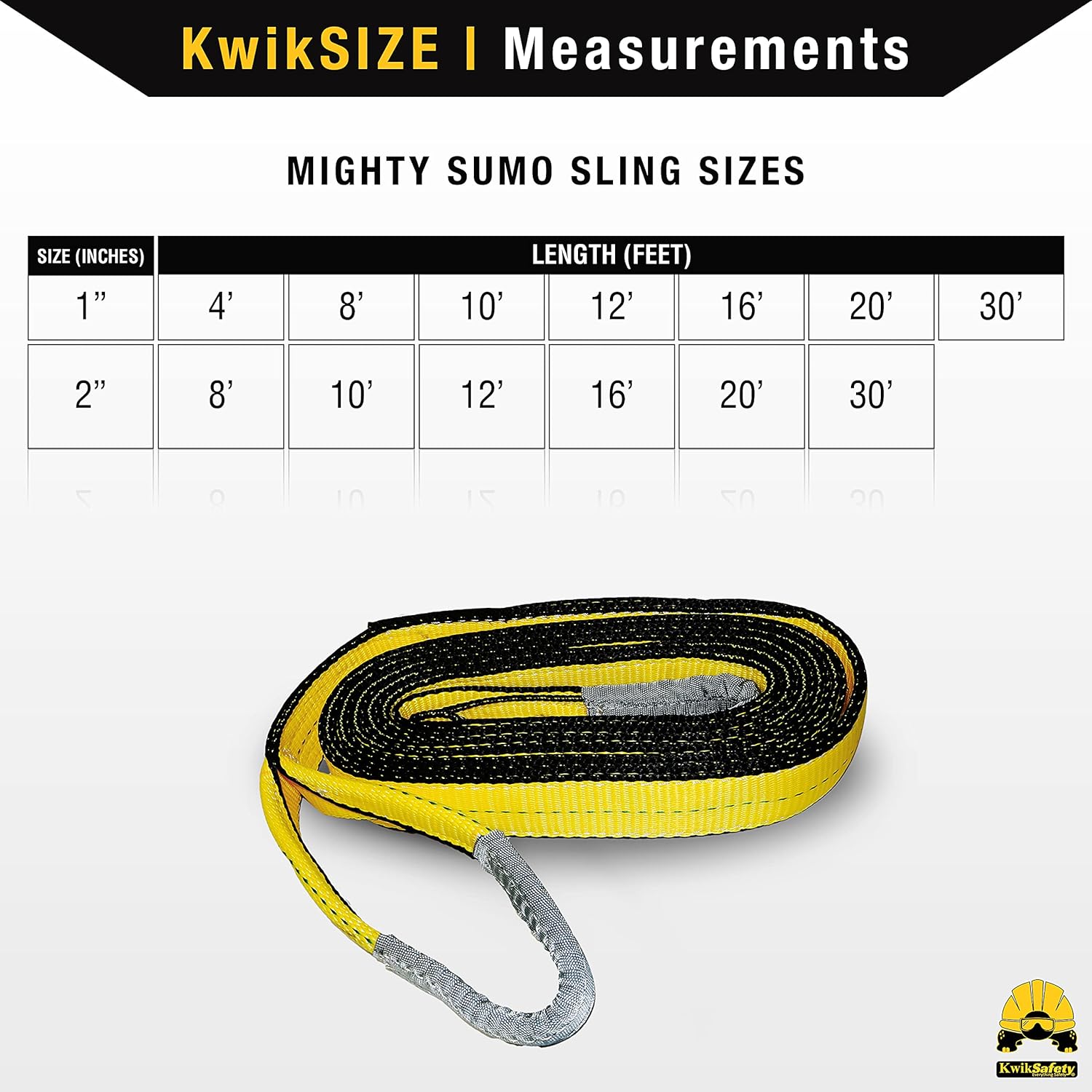 KwikSafety – Charlotte, NC – Mighty Sumo 2 “x 8′ Poly Web Sling 2 unidades Correa de elevación ASME OSHA  6400lbs Vertical 5100lbs Choker 12800lbs