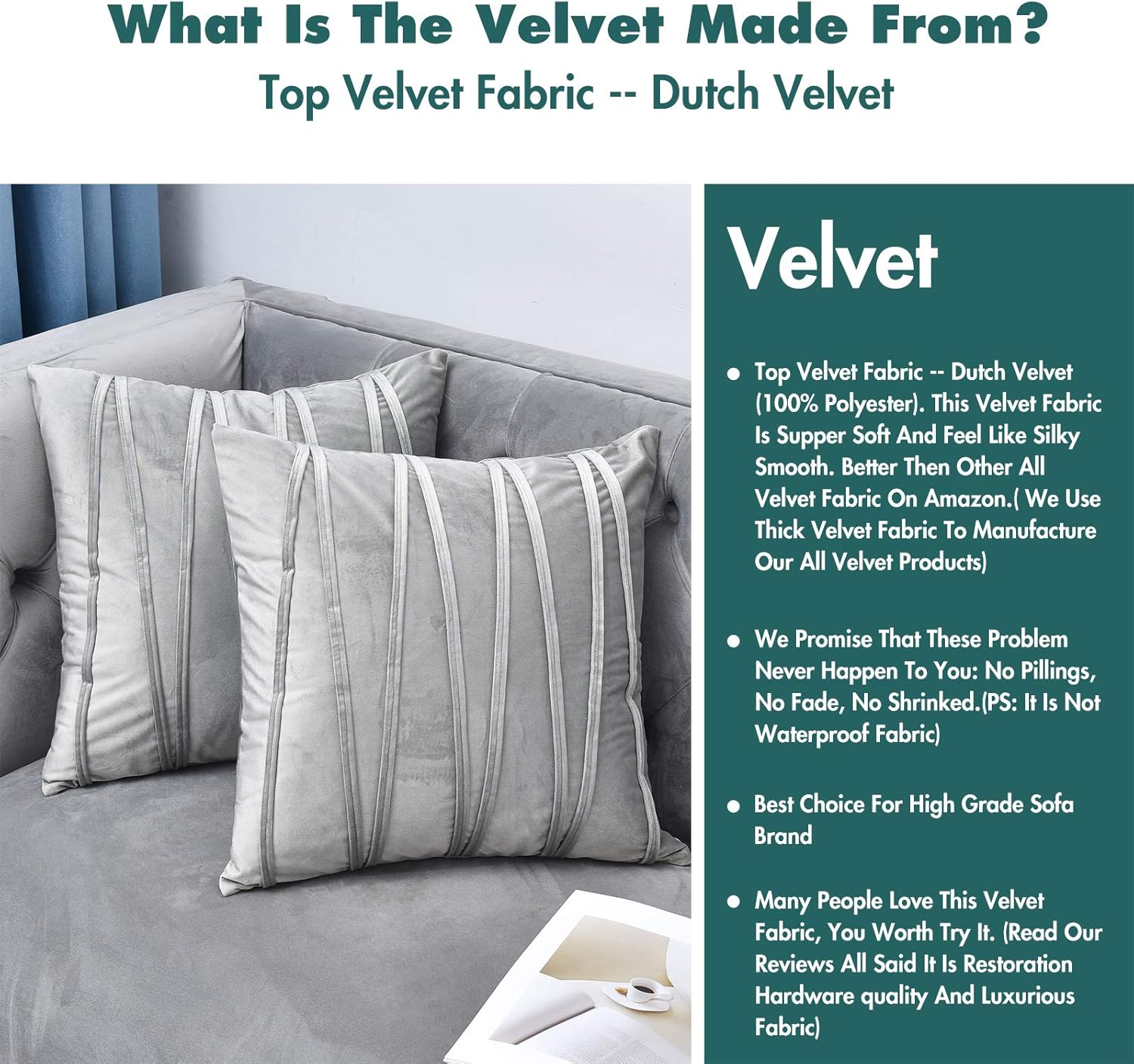 Juego de 2 fundas cuadradas de almohada de terciopelo suave y color liso, para otoño e invierno, funda de almohada decorativa para sillón