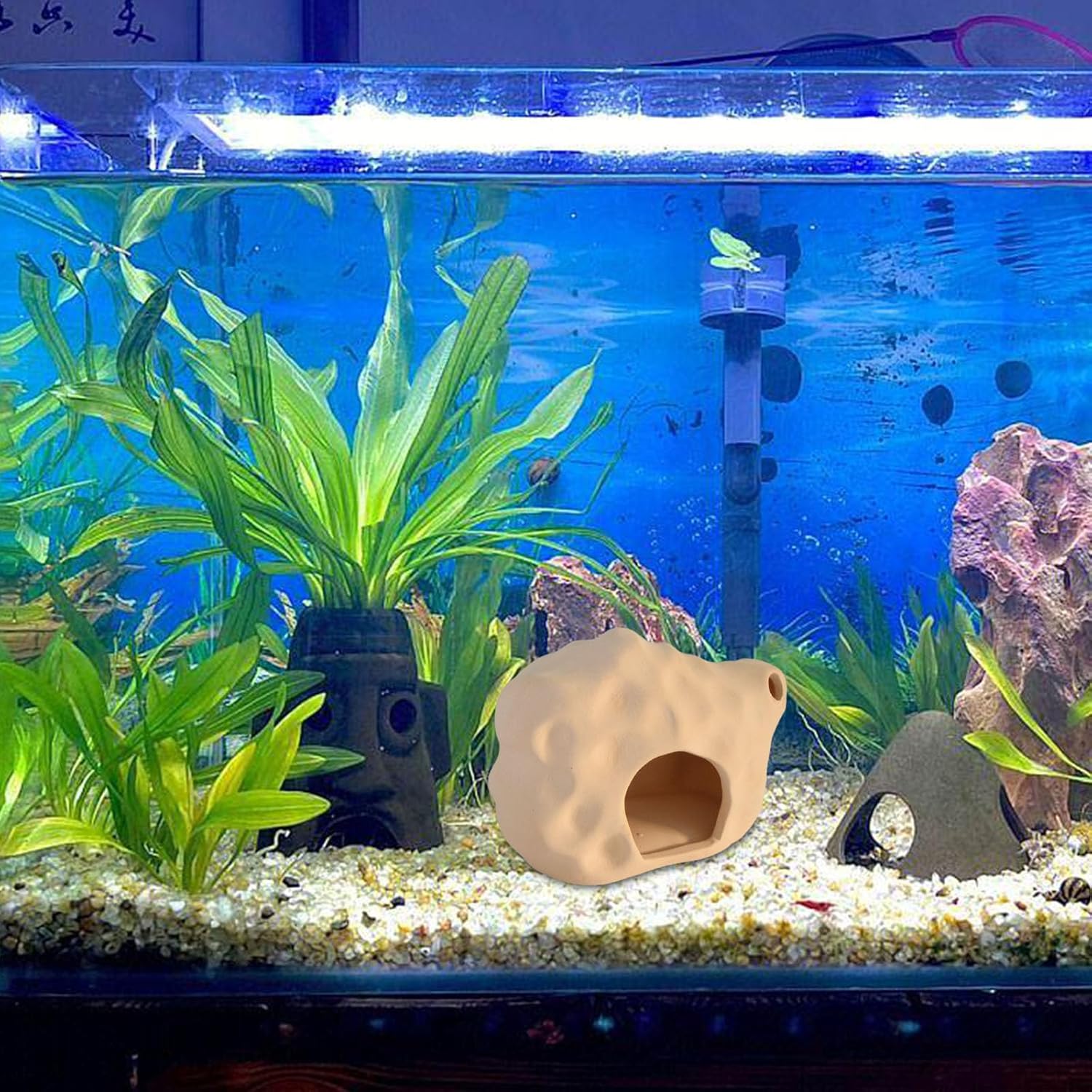 PENCK Acuario Betta Fish House Cerámica Coral Pequeño Camarón Escondite Cueva Fish Tank Decoración Accesorios Decoraciones para Cíclidos Acuáticos