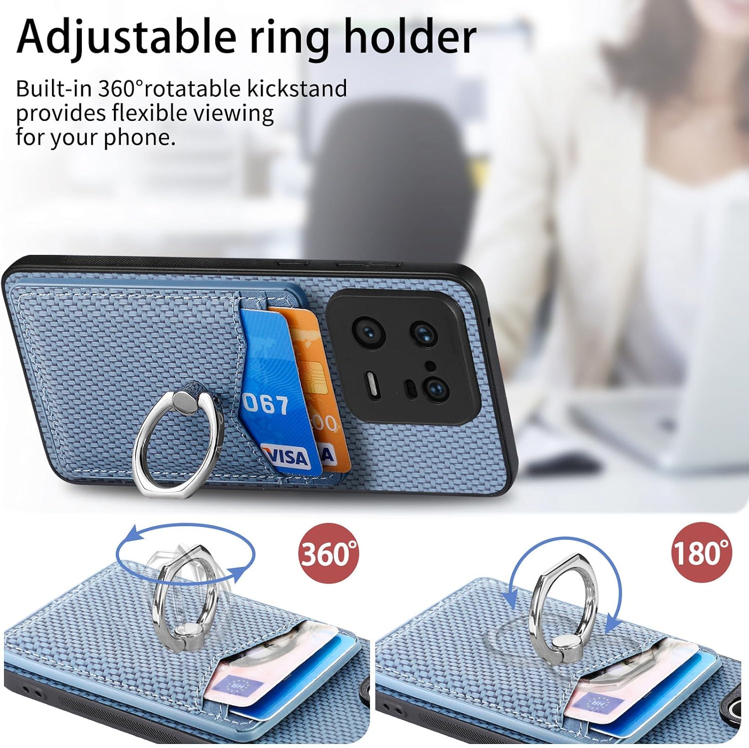 Asuwish Funda de teléfono para Xiaomi 13 Pro Wallet Cover con protector de pantalla de vidrio templado y soporte de anillo delgado soporte para