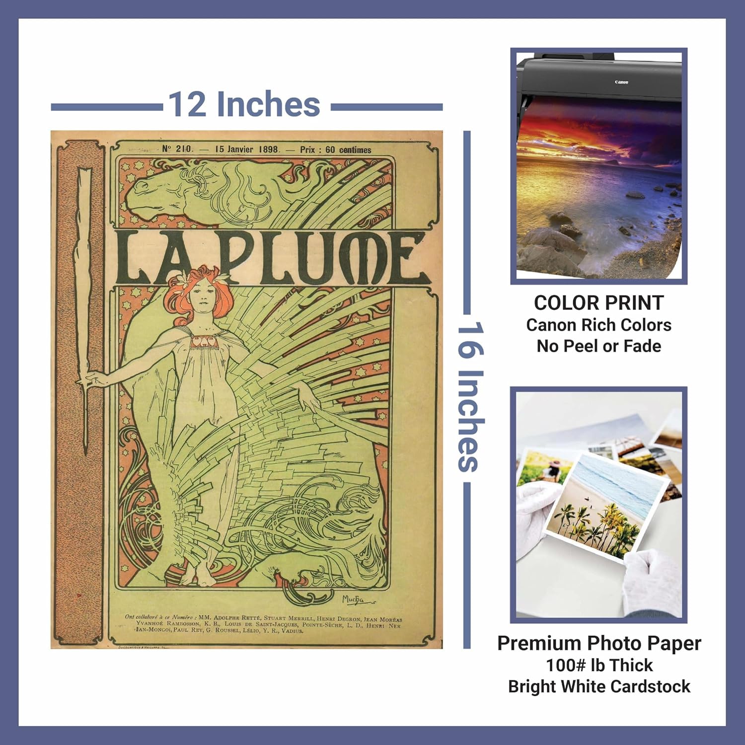 Cubierta de cabina perdida compuesta para La Plume por Alphonse Maria Mucha  Impresión sin marco  Reproducción de pinturas de obras de arte finas