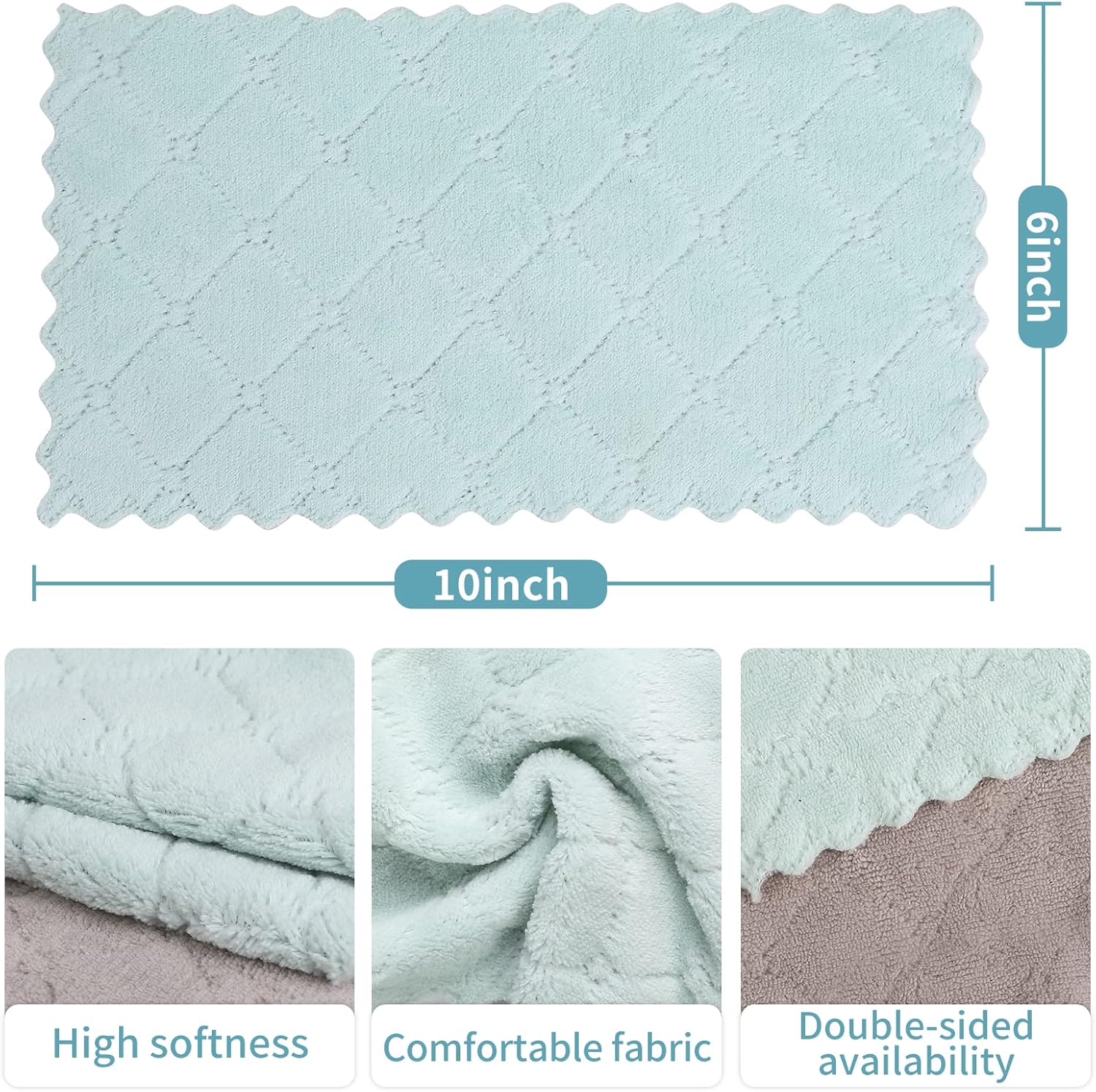 GADIEDIE Paquete de 10 paños de cocina, paños de cocina de forro polar coral súper absorbente, paños de cocina de alta calidad, antiadherentes