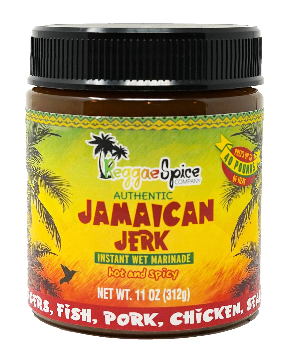 Reggae Spice Jamaican Jerk Marinade  Salsa de condimento húmedo auténtica de 60 segundos para cocinar carnes  Sin gluten, vegana y apta para dieta