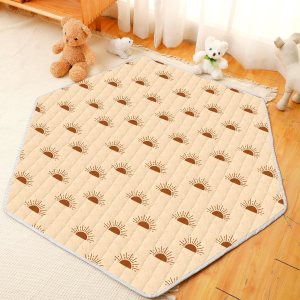 Funtery Tapete hexagonal para corralito de animales del bosque, tapete de juego para bebé, plegable, suave, portátil, lavable, cómodo, colchón Funtery Tapete hexagonal para corralito de animales del bosque, tapete de juego para bebé, plegable, suave, portátil, lavable, cómodo, colchón