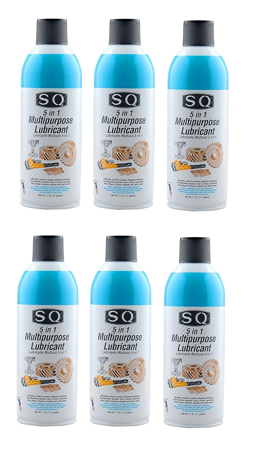 SQ Aceite y lubricante multiusos 5 en 1, paquete de 6, 11 onzas por lata