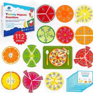 112 piezas de deliciosas fracciones magnéticas, azulejos y círculos de fracción magnética, barras, manipuladores de matemáticas en el aula, 112 piezas de deliciosas fracciones magnéticas, azulejos y círculos de fracción magnética, barras, manipuladores de matemáticas en el aula,