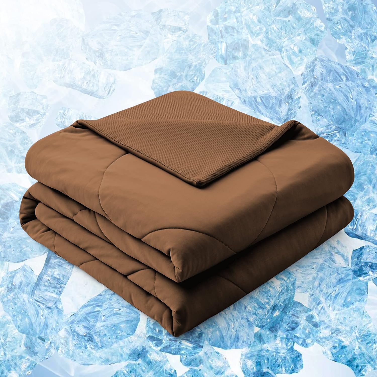 Mantas refrescantes para personas que duermen con calor, manta fresca Q-Max 0.4 de punto gofre, absorbe el calor para mantener a los adultos en
