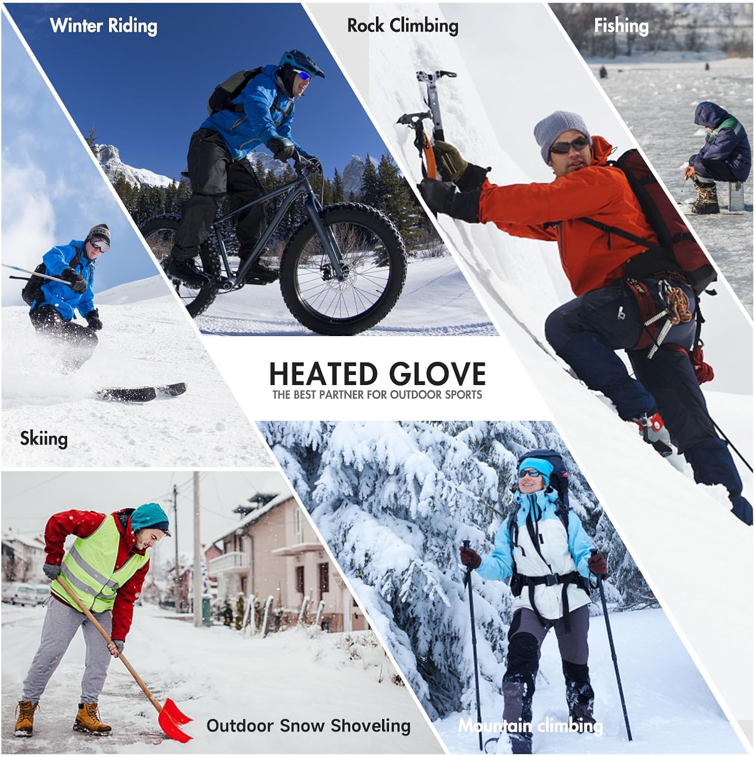 Guantes térmicos para hombres y mujeres, guantes delgados para calentar con batería eléctrica recargable de invierno, guantes térmicos para