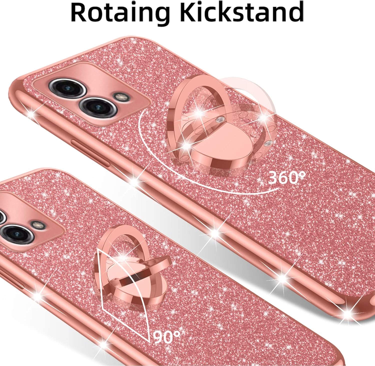 nancheng Funda para Motorola G Stylus 5G 2023 (no 4G), funda de teléfono para Moto G Stylus 5G 2023 con purpurina, bonita funda transparente de