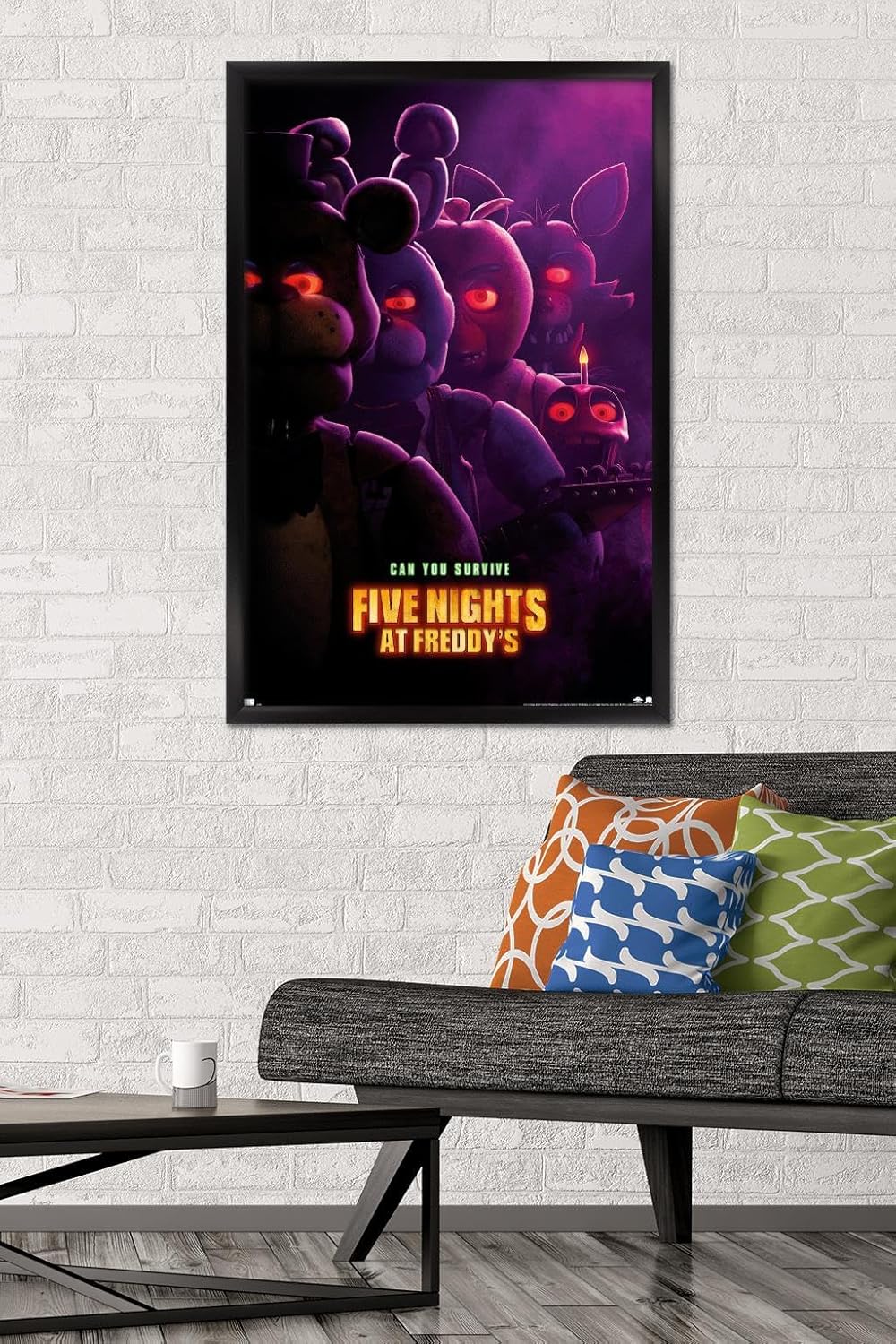 Trends International Five Nights at Freddy’s Movie – Póster de pared de una hoja, 22.37 x 34.00 pulgadas, versión enmarcada en negro