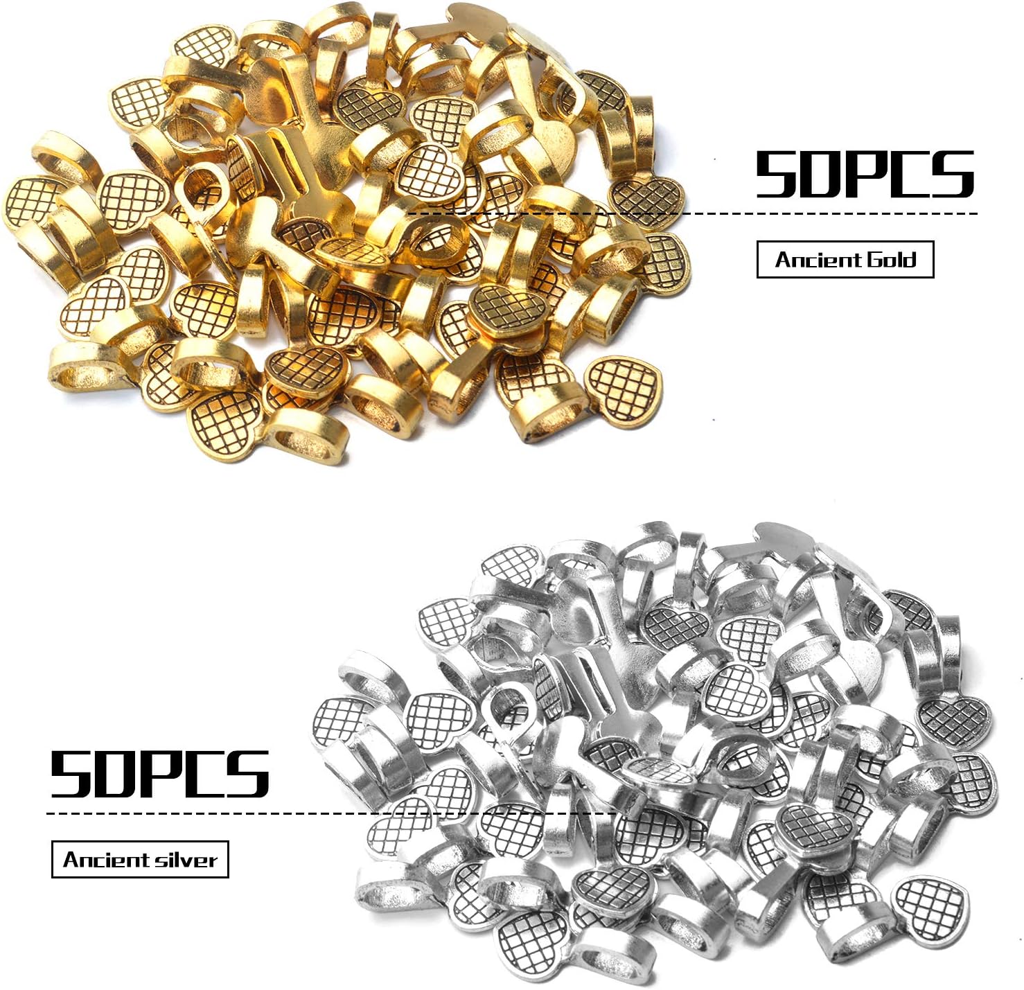 100 colgantes de aleación de corazón con forma de corazón, colgantes, colgantes para aretes de bricolaje, azulejos de vidrio, joyería, manualidades,