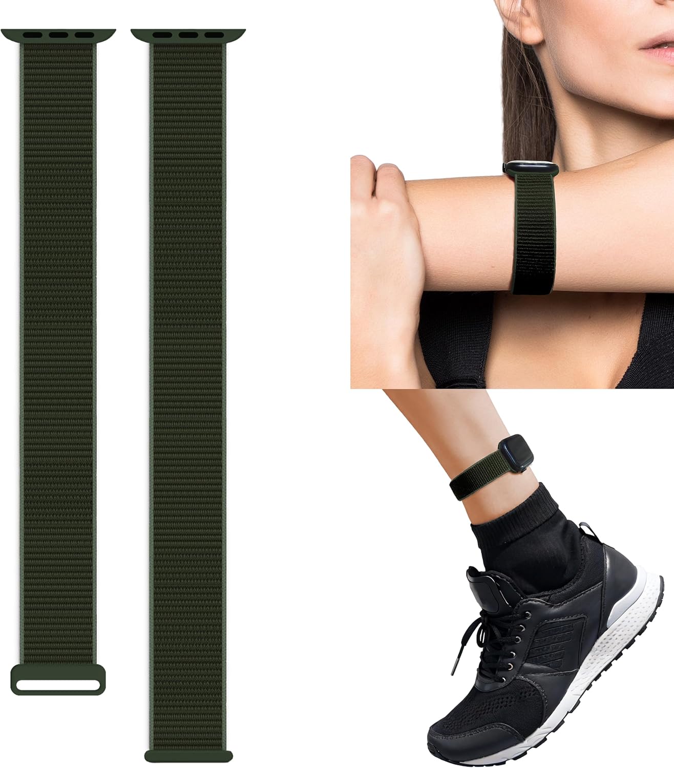 Correa de nailon compatible con Apple Watch Band para iWatch SE Ultra Series 8 7 6 5 4 3 2 1, correa de tobillo transpirable para 1.929 in 1.772 in