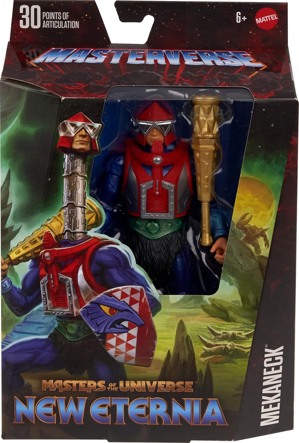 Masters of the Universe Masterverse New Eternia Mekaneck figura de acción, coleccionable de lujo con 30 articulaciones y accesorios, juguete MOTU