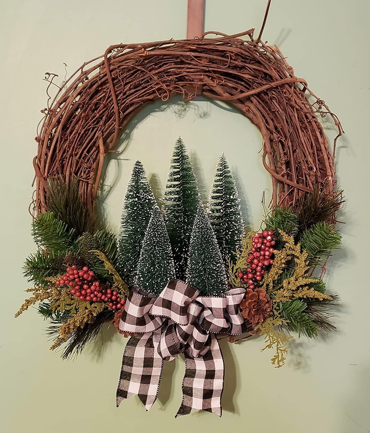 Cepillos para botellas, decoración de Navidad, pequeños árboles de Navidad para mesa, decoraciones de Navidad para interiores, mini árboles de sisal