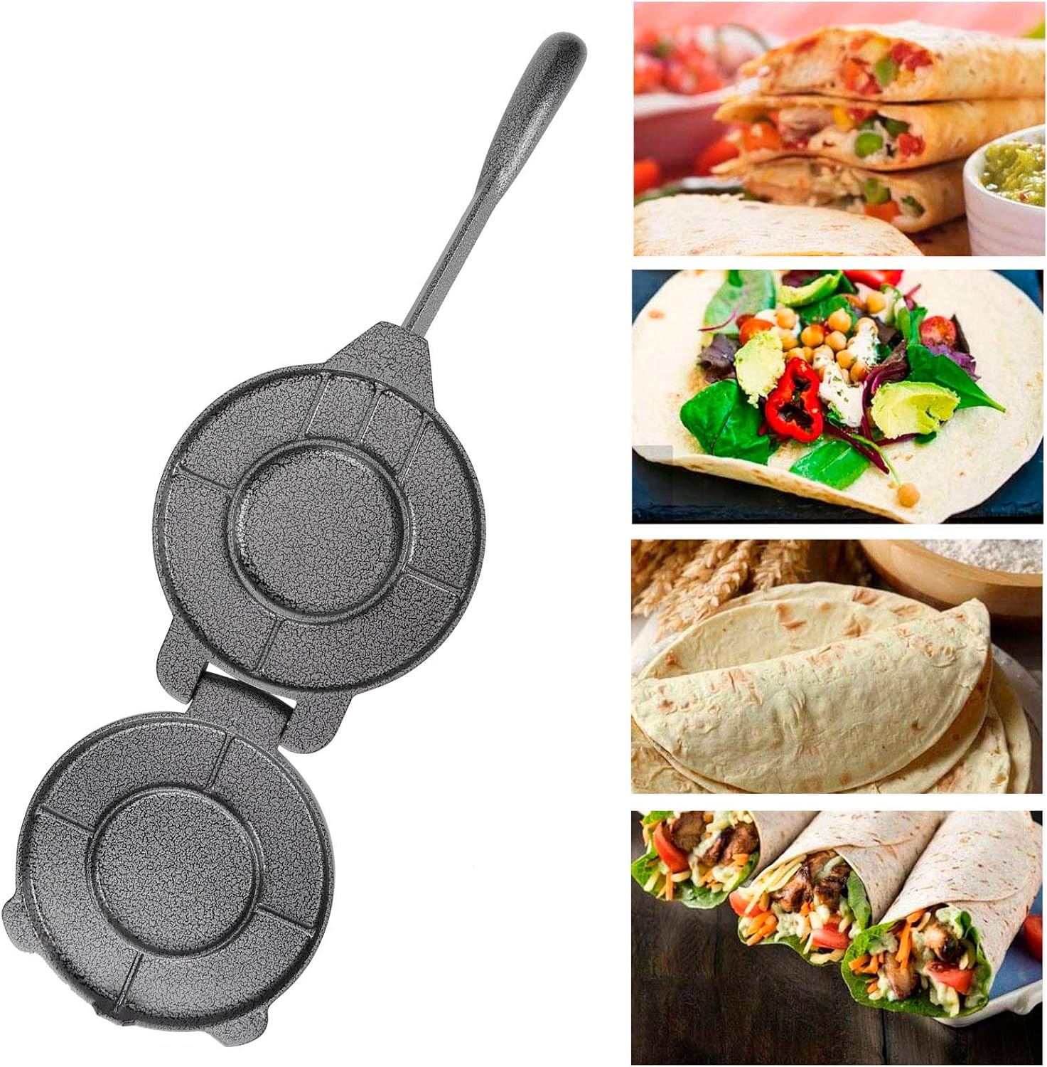 Prensa de tortilla, máquina de tortilla, prensa de masa, prensa de tortilla de harina, prensa de rotis, tortillera pataconera resistente, prensa de