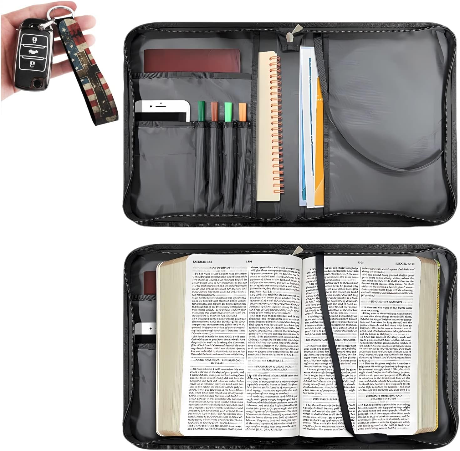 Bengbobar Funda de la Biblia con la bandera estadounidense para hombres y mujeres, funda para la Biblia del 4 de julio, Día de la Independencia,
