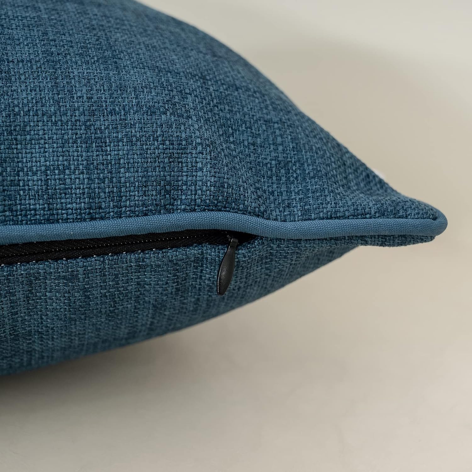 Yangest Funda de almohada lumbar de lino con retazos azules, funda de cojín oblonga de piel sintética para sofá, dormitorio, sala de estar,