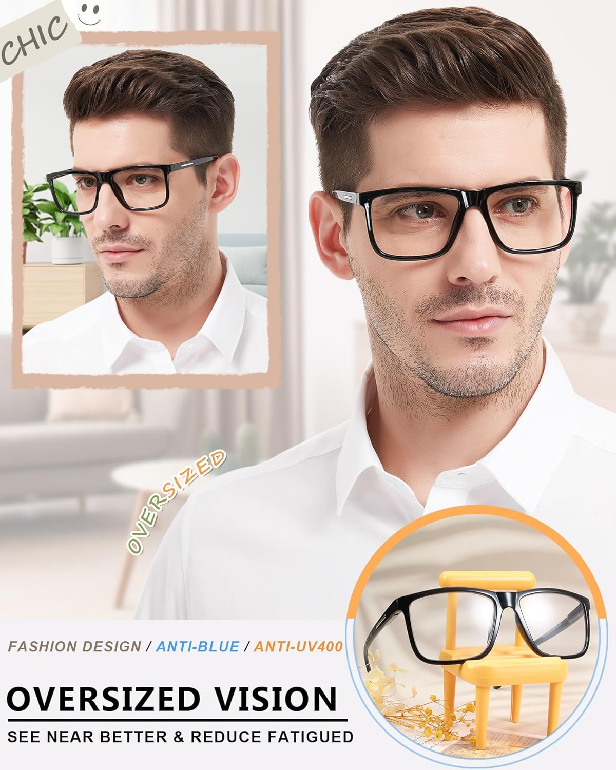 MARE AZZURO Lentes de lectura con bloqueo de luz azul para hombres y lectores de computadora 1.0 1.25 1.5 1.75 2.0 2.25 2.5 2.75 3.0 3.5 4.0 5.0 6.0