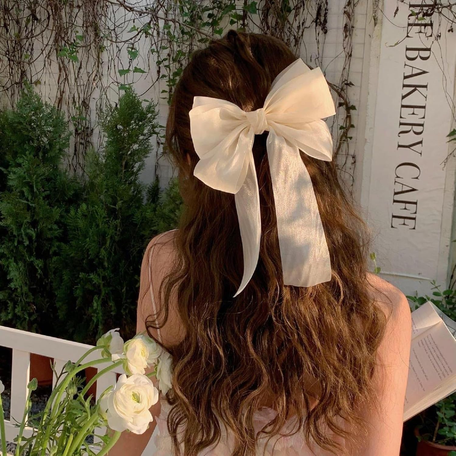 papasgix Lazos para el pelo para mujeres y niñas, clip de lazo con colas largas, lazos para el pelo, cintas para el cabello, accesorios para el