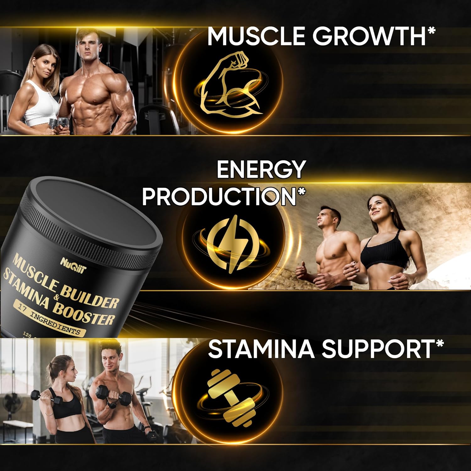 Suplemento de constructor muscular con monohidrato de creatina, 500 mg de raíz de Tongkat Ali de 3000 mg y más, apoya la fuerza, la resistencia y la