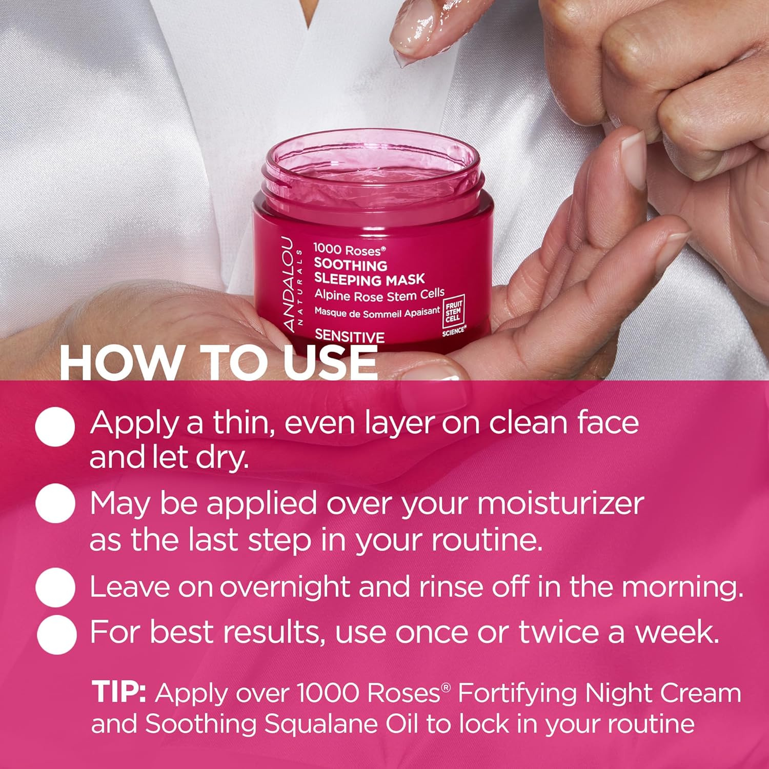 Mascarilla calmante para dormir 1000 ROSES