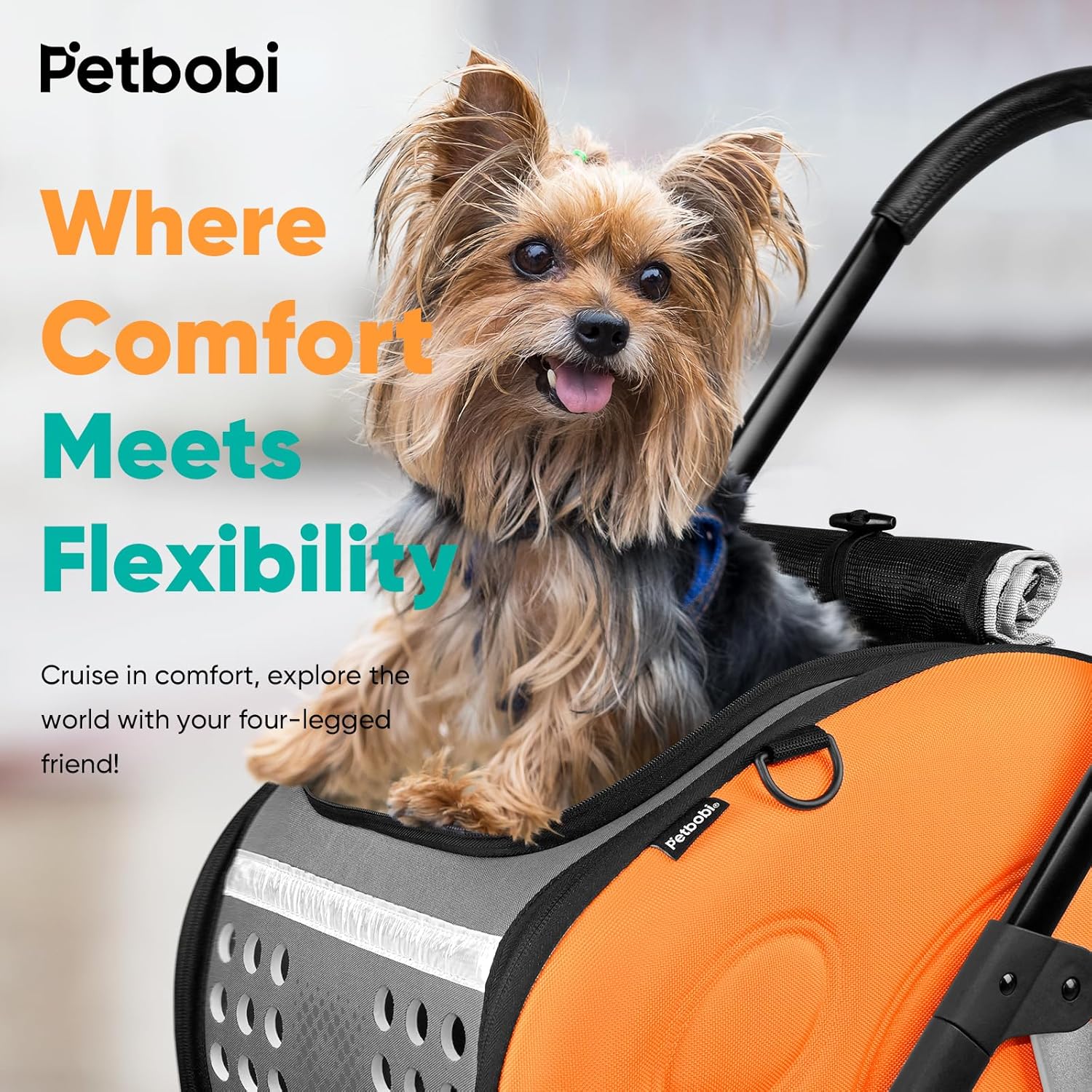 Petbobi Cochecito para perros 5 en 1 con transportador desmontable  Cochecito para mascotas, transportador, mochila, bolso y asiento de coche  Para