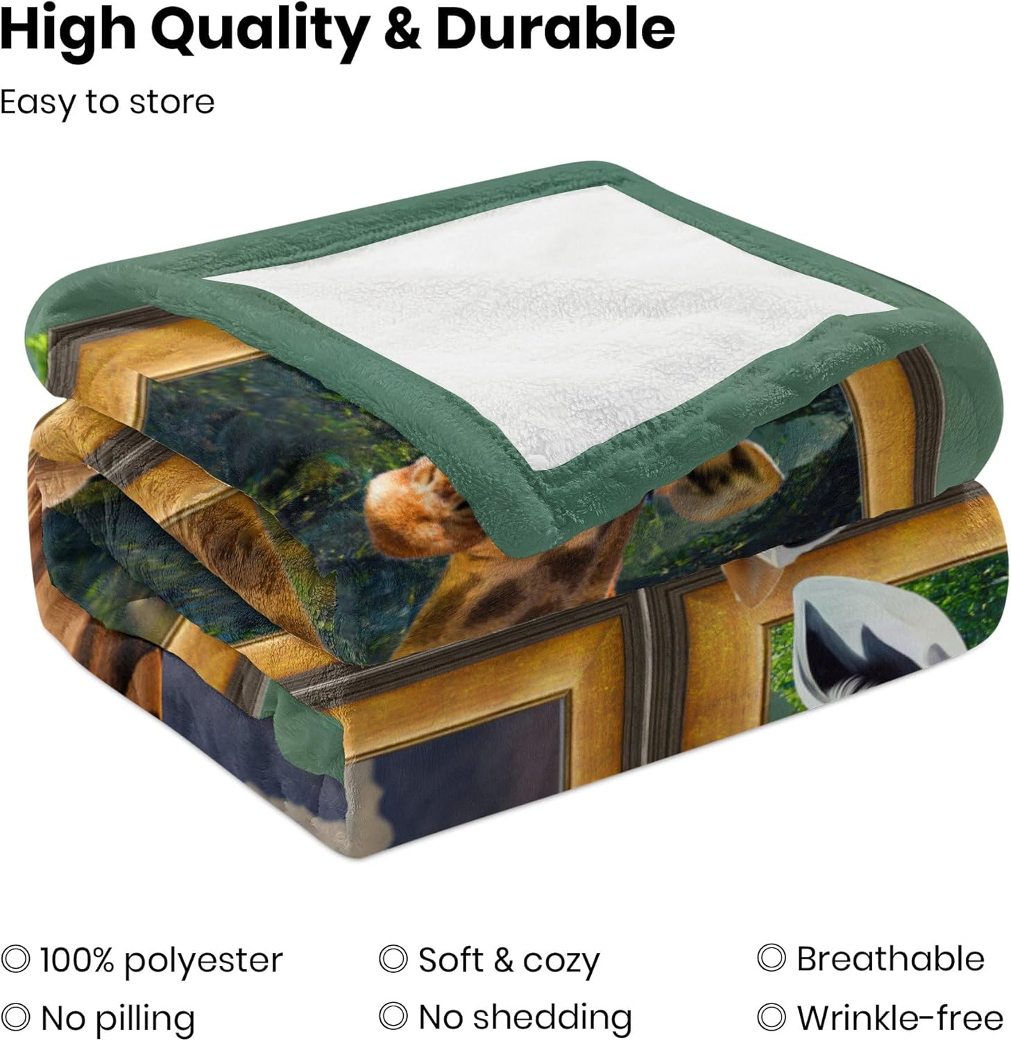 Manta de jirafa linda de 50 x 60 pulgadas, manta de forro polar de jirafa para mujer, manta para sofá, cama, hombres y niños, manta de felpa suave